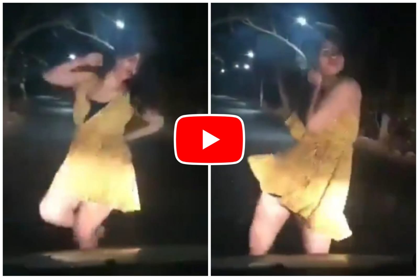 Ladki Ka Dance Video: The girl did a wonderful dance in the light of the car on a deserted road in the dark night.