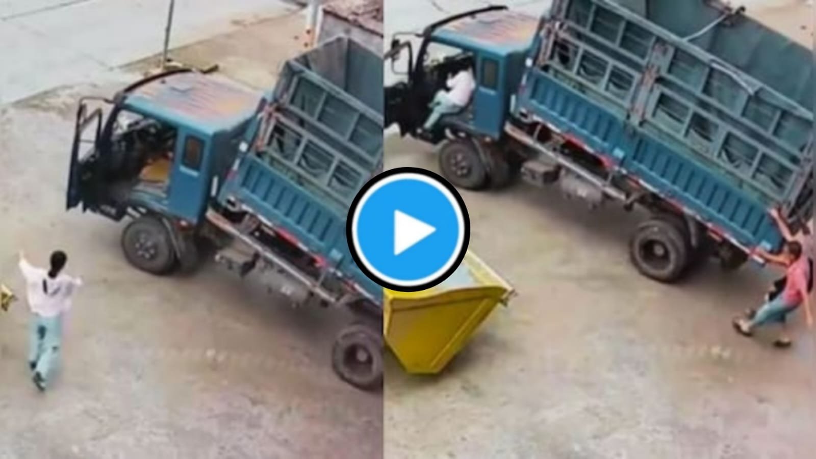 Viral Video: Heavy truck suddenly started rolling down the slope, girl showed bravery