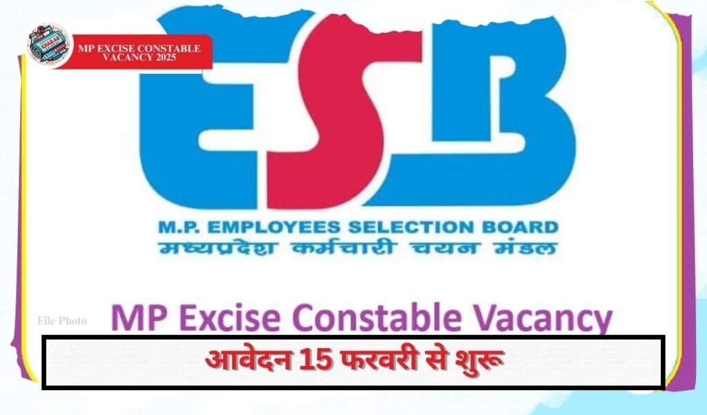 MP Excise Constable Vacancy 2025: Recruitment for Excise Constable posts in Madhya Pradesh