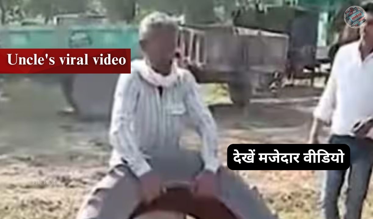 Uncle's viral video: A strange accident happened while trying to lift a heavy tyre.